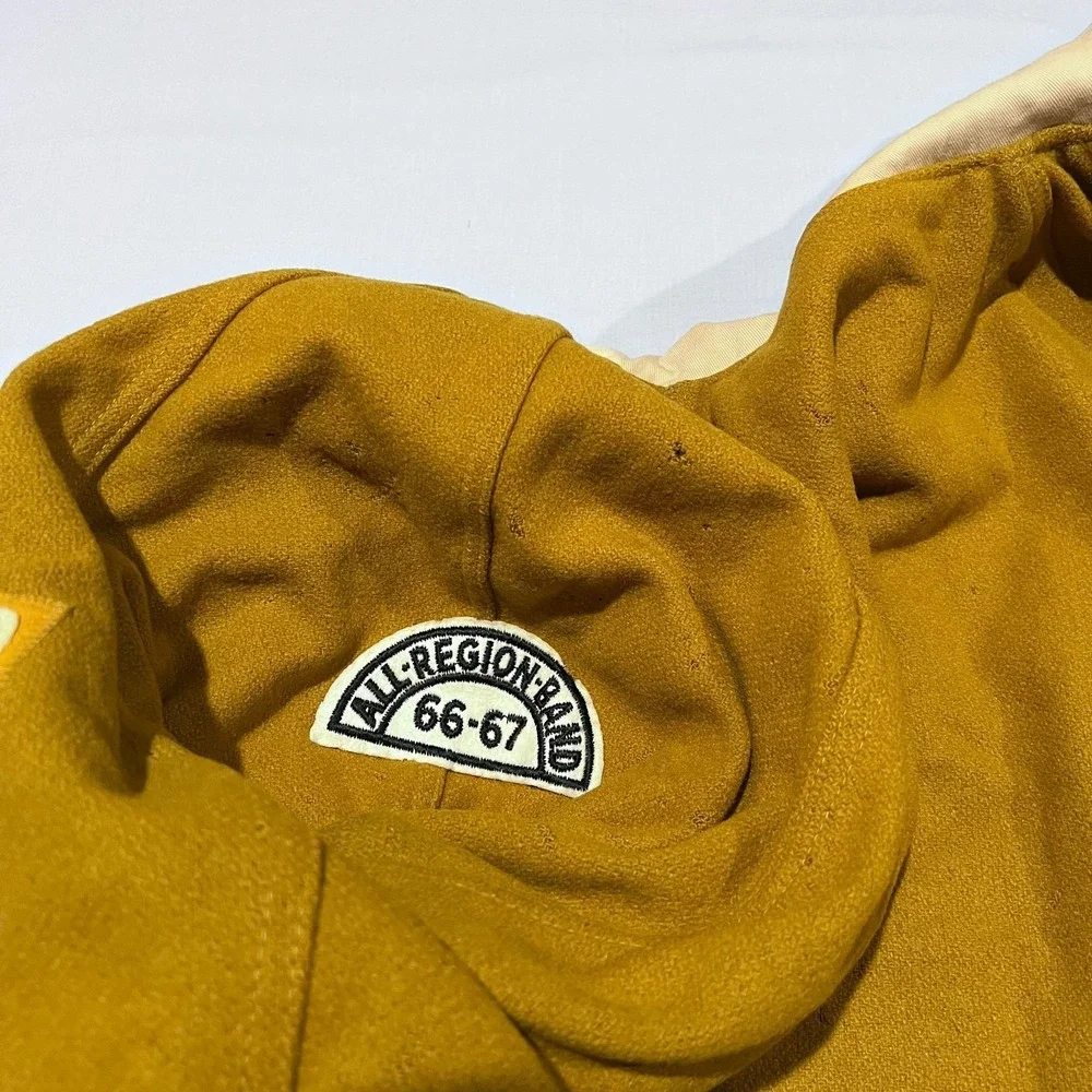 VTG 60s Mens Camel & Cream Two Tone Speedline Reversible Stadium Bomber Jacket